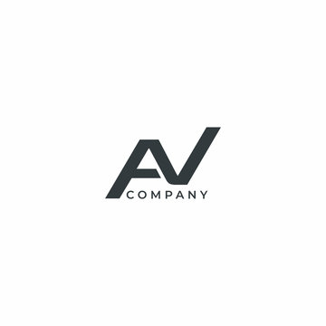 Letter AV Modern Company Logo Design Vector Template