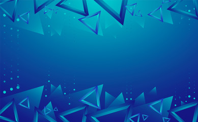 abstract blue and green background with texture triangles shapes in fun geometric pattern, in modern design
