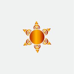 the mandala flower sun snow lineart design logo for indian with white background