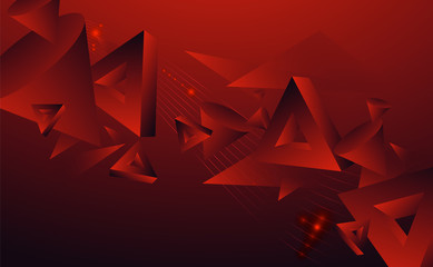 abstract red  background with texture triangles shapes in fun geometric pattern, in modern design
