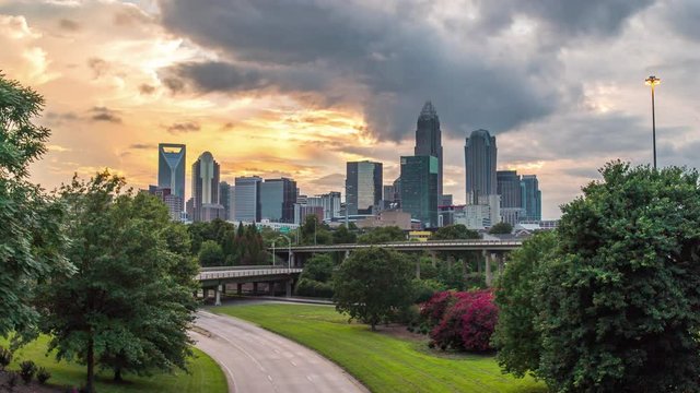 Charlotte Time Lapse of Sunset