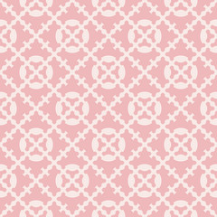 Cute abstract floral texture. Vector geometric seamless pattern in pink colors