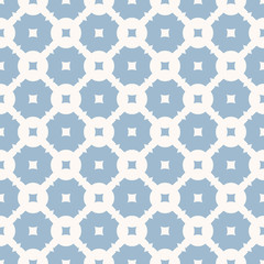 Abstract blue geometric seamless pattern with carved shapes, tiles, squares