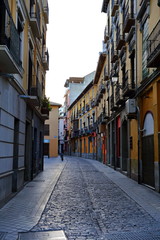Fototapeta na wymiar Street view of historic section of Granada, Andalusia, Spain, spanish architecture. Europe