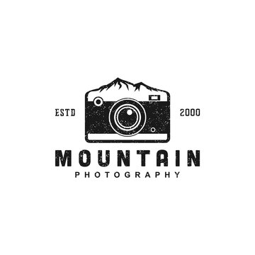 Mountain photography logo design illustarion for photography business