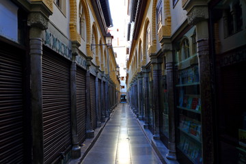 Street view of historic section of Granada, Andalusia, Spain, spanish architecture. Europe