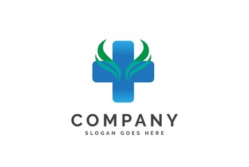 Cross health medical logo vector template