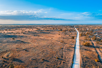 Dirt road passing through Australian desert in Murray-Sunset National Park