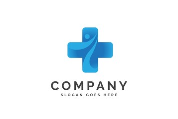 Obraz premium Cross health medical logo vector template