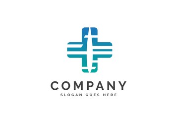 Obraz premium Cross health medical logo vector template