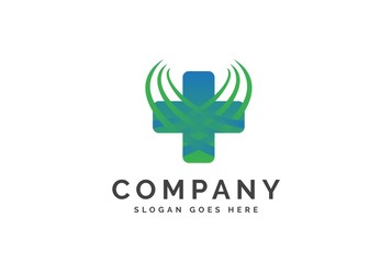 Cross health medical logo vector template