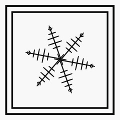 the snow star flower mandala logo design with white background