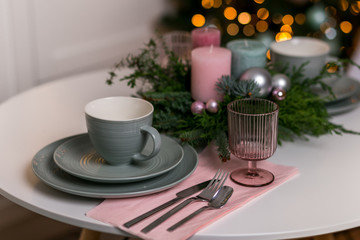 christmas holiday table setting