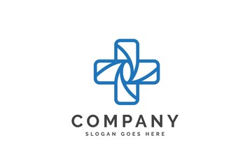 Cross health medical logo vector template