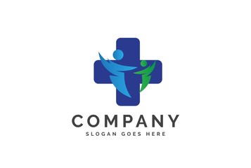 Cross health medical logo vector template