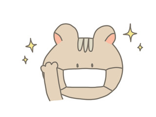 マスクをつけたリスちゃん