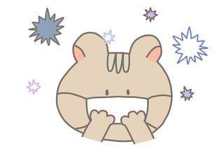 マスクをつけたリスちゃん