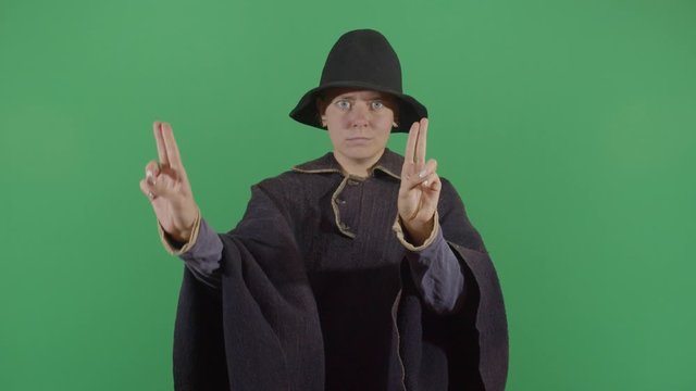 Woman Magician Opening A Portal