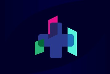 Cross health medical logo vector template