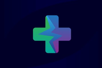 Obraz premium Cross health medical logo vector template