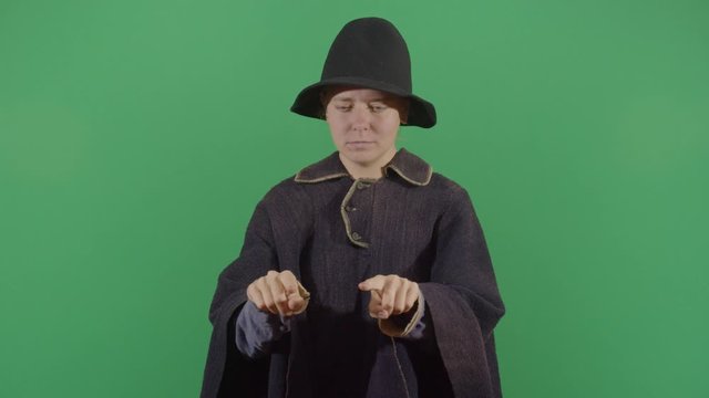Woman Magician Making Square Appear