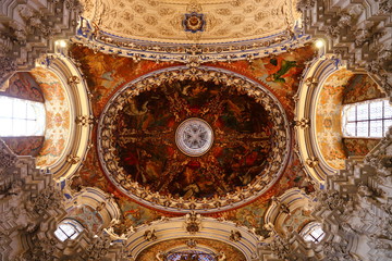 Interior of the Carthusian monastery church of the Assumption of Our Lady (Monasterio de la...