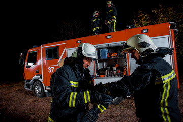 Firefighters at work