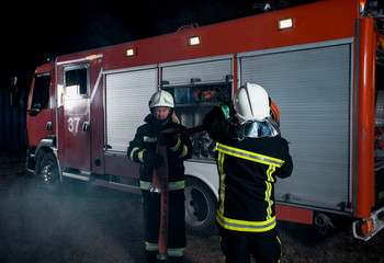 Fireman team during intervention