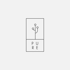 Minimalist botanical pure logo template for brand or business company