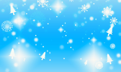 Naklejka na ściany i meble blue background with stars and snowflakes