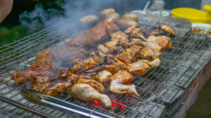 Chicken barbecue grill fresh