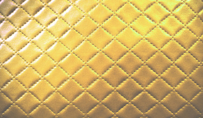 detail of leather background with square pattern, VIP gold leather wallpaper, elegant golden leather texture, element pattern and background, close up of  vintage style leather