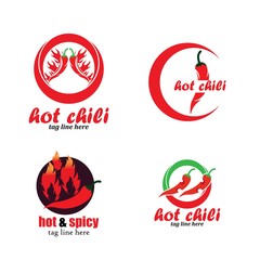 Red Hot Chili logo designs concept vector, Spicy Pepper logo designs template