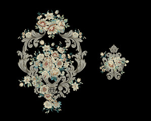 Decorative elegant luxury design.Vintage elements in baroque, rococo style.Design for cover, fabric, textile, wrapping paper .