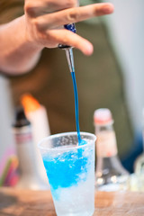 new year and christmas office party close up