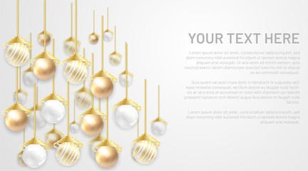 golden and silver pearl vector ball. background with blank space for your text