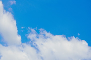 Beautiful blue sky and cloud background on sunshine day.