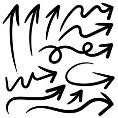 Arrows hand drawn vector set