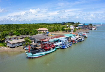 Fototapeta na wymiar fishing boats in bay