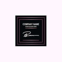 BX Initial signature logo is white, with a dark pink grid gradation line. with a black square background
