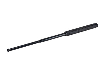 Black iron baton with some rusty for police, can stretch and shrink so comfortable to keep....