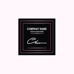 CK Initial signature logo is white, with a dark pink grid gradation line. with a black square background