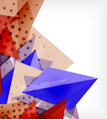 Obraz premium Modern origami card. Modern origami design element. Color geometric pattern. Abstract low-poly background. Presentation template.