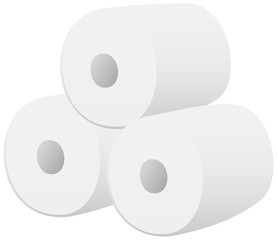 トイレットペーパーのイメージイラスト（3ロール）