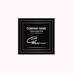 GK Initial signature logo is white, with a dark pink grid gradation line. with a black square background