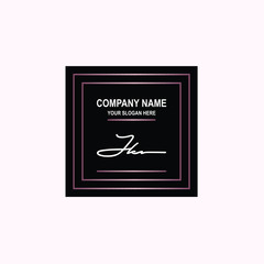 JK Initial signature logo is white, with a dark pink grid gradation line. with a black square background