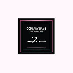 JV Initial signature logo is white, with a dark pink grid gradation line. with a black square background