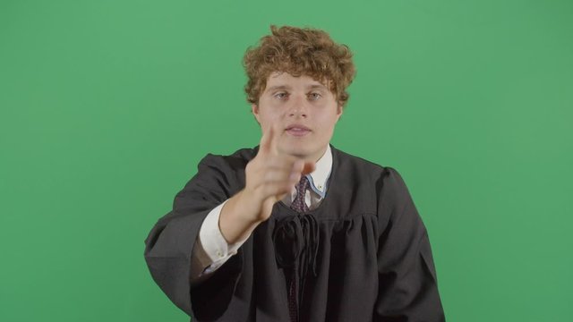 Adult Man Judge Pointing Someone In The Crowd