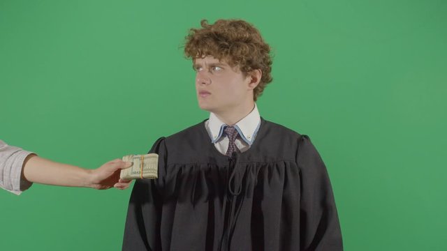 Adult Man Judge Rejecting Money From Hand