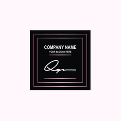 QQ Initial signature logo is white, with a dark pink grid gradation line. with a black square background